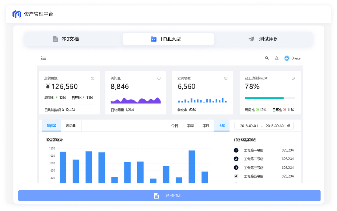 HTML 原型界面